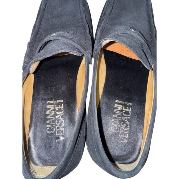 Gianni Versace Men\'s Loafer Shoes Black Suede Flats Medusa Square EU 43.5 US 9.5 main image 8